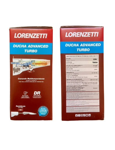 Chuveiro Ducha 4t Lorenzetti Advanced Turbo 220v / 7500w