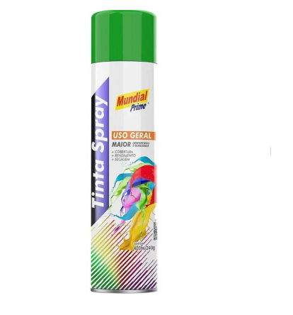 Tinta spray Mundial Prime uso geral verde bandeira 400 ml