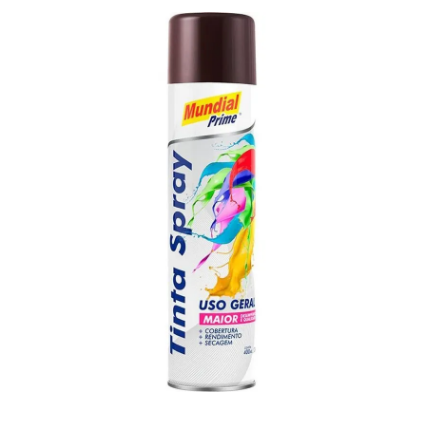 Tinta spray Mundial Prime uso geral marrom 400 ml