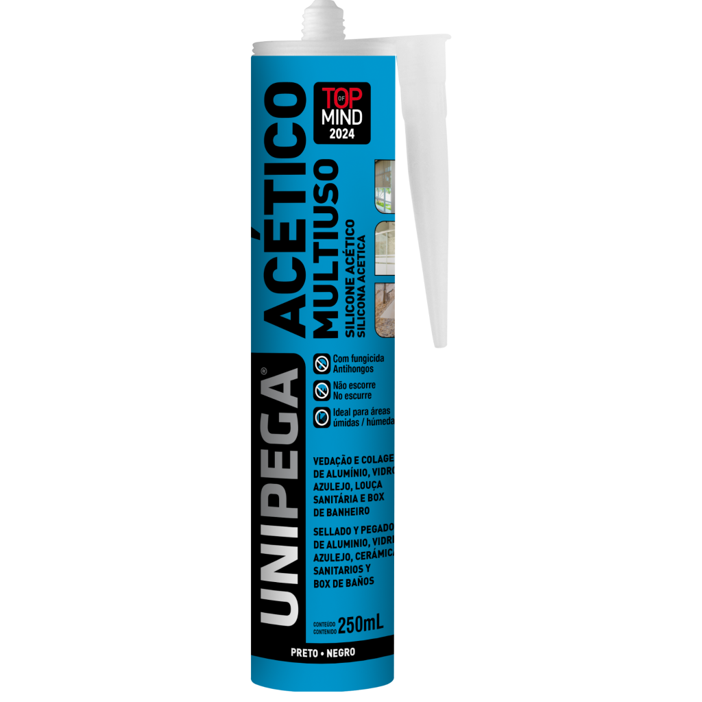 Silicone Acético Preto 250ml