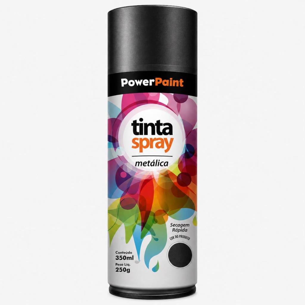 Tinta Spray PowerPaint Preto Metálico