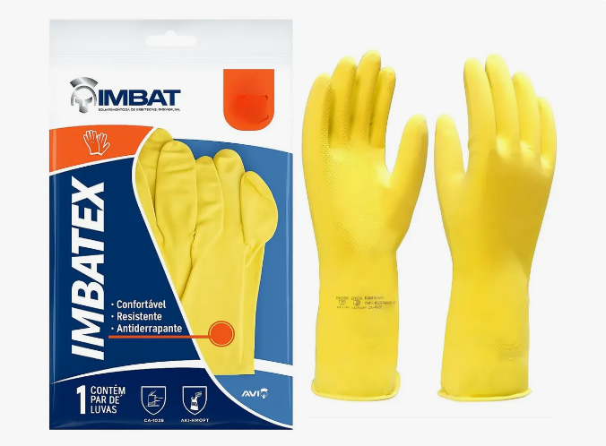 Luva Latex Impermeavel Emborrachada Limpeza Casa Banheiro