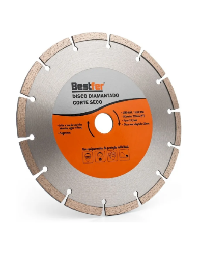Disco D Corte Segmentado Diamantado Seco 230mm X 22,2mm 9pol